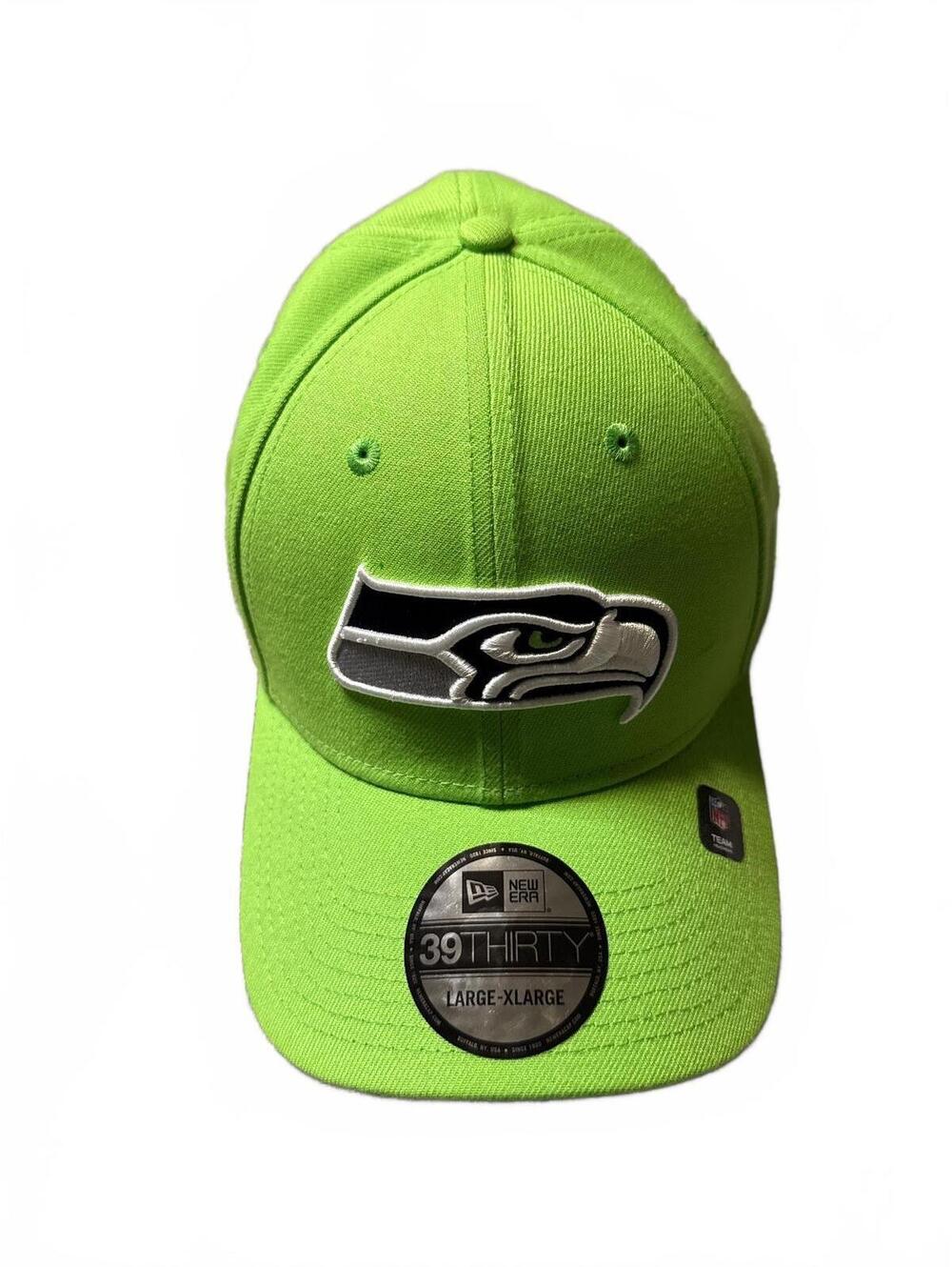 New Era Seattle Seahawks 39THIRTY Lime Green Cap Large-Xlarge